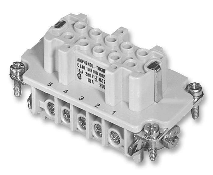 AMPHENOL SINE/TUCHEL Rectangular Power Inserts / Modules C146 10B010 102 1 INSERT, FEMALE, SCREW, 500V, 10+PE AMPHENOL SINE/TUCHEL 2191960 C146 10B010 102 1