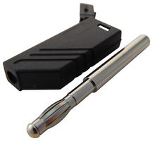 934100100 - Banana Test Connector, 4mm, Plug, Cable Mount, 24 A, 60 V, Nickel Plated Contacts, Black - HIRSCHMANN TEST AND MEASUREMENT