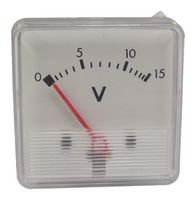 F3PAM602-15V - Analogue Panel Meter, 8% Accuracy, Polarized Moving Iron, Battery Condition Indicator, 0V to 15V - HOBUT