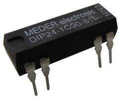 DIP24-1C90-51L - Reed Relay, SPDT, 24 VDC, DIP, Through Hole, 2 kohm, 200 mA - STANDEXMEDER