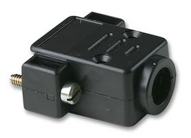 09 67 009 0442 - D Sub Backshell, Black, DE, 180°, Thermoplastic Body - HARTING