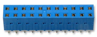 76342-313LF - PCB Receptacle, Board-to-Board, 2.54 mm, 2 Rows, 26 Contacts, Through Hole Mount, FCI Dubox 76342 - AMPHENOL COMMUNICATIONS SOLUTIONS