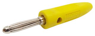 555-0700-01 - Banana Test Connector, 4mm, Plug, Cable Mount, 16 A, 50 V, Nickel Plated Contacts, Yellow - DELTRON COMPONENTS