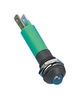 190A1351 - LED Panel Mount Indicator, Black Chrome Bezel, Green, 24 V, 8 mm, 17 mA, 40 mcd, IP67 - CML INNOVATIVE TECHNOLOGIES