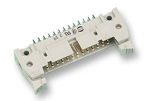09 18 516 7914 - Pin Header, Short Latch, Wire-to-Board, 2.54 mm, 2 Rows, 16 Contacts, Through Hole, SEK 18 - HARTING