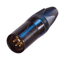 NC4MXX-B - XLR Connector, 4 Contacts, Plug, Cable Mount, Gold Plated Contacts, Metal Body, XX - NEUTRIK