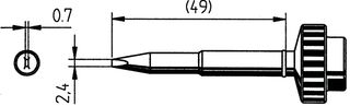 0612KDLF/SB - Soldering Iron Tip, Chisel, 2.4 mm - ERSA