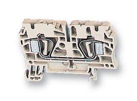 160851 ZDU2.5 - DIN Rail Mount Terminal Block, 2 Ways, 30 AWG, 12 AWG, 4 mm², Clamp, 24 A - WEIDMULLER