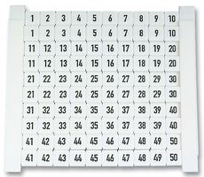 DEK5-047346 5FW - Terminal Block Marker, Marker Card, Terminal Blocks, 1 - 50, 5 mm, Defafix - WEIDMULLER