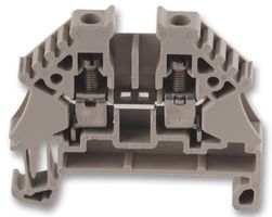 WDU 16N - DIN Rail Mount Terminal Block, 2 Ways, 14 AWG, 6 AWG, 16 mm², Screw, 70 A - WEIDMULLER
