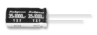 6.3YXF1000MEFC10X12.5 - Electrolytic Capacitor, Miniature, 1000 µF, 6.3 V, ± 20%, Radial Leaded, 6000 hours @ 105°C, Polar - RUBYCON