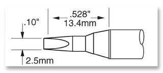 SFV-CH25A - Soldering Iron Tip, Chisel, 2.5 mm - METCAL