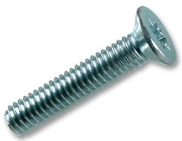 CP4M12 - Machine Screw, M4, 12 mm, Steel, Bright Zinc, Flat / Countersunk Head Pozidriv - DURATOOL