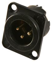 NC3MD-LX-B - XLR Connector, 3 Contacts, Plug, Panel Mount, Gold Plated Contacts, Metal Body, DLX - NEUTRIK