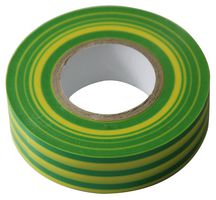 PVC TAPE 1920YG - Electrical Insulation Tape, PVC (Polyvinyl Chloride), Green, Yellow, 19 mm x 20 m - MULTICOMP PRO
