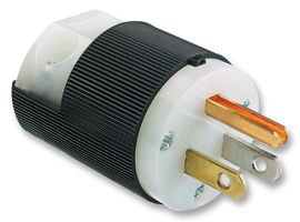 HBL5266C - Power Entry Connector, Power Entry, 15 A, Black, White, Nylon (Polyamide) Body, 125 V - HUBBELL WIRING DEVICES