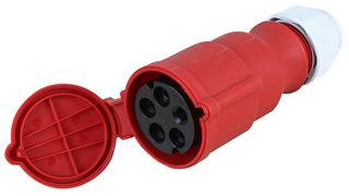 304-TLS - Pin & Sleeve Connector, 32 A, 415 V, Cable Mount, Socket, 3P+N+E, Red - CEENORM
