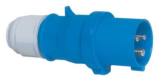 2138 - Pin & Sleeve Connector, 32 A, 240 V, Cable Mount, Plug, 2P+E, Blue - CEENORM