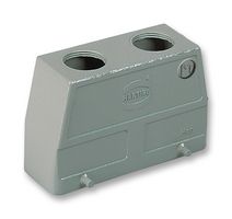 19 30 016 0466 - Heavy Duty Connector, M25 Dual Top Entry, 4 Pegs, High Profile, Hood, Top Entry, Aluminium Body - HARTING