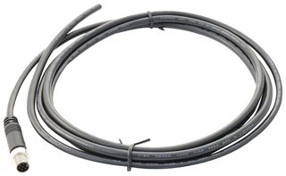 8-04AFFM-SL7A02 - Sensor Cable, M8 Receptacle, Free End, 4 Positions, 2 m, 6.6 ft, M - AMPHENOL LTW
