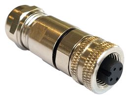 PXMBNI12FBF04DSCPG9 - Sensor Connector, Buccaneer M12 Series, M12, Female, 4 Positions, Solder Socket - BULGIN LIMITED