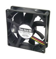 9S0812F401 - DC Axial Fan, 12 V, Square, 80 mm, 25 mm, Ball Bearing, 32.8 CFM - SANYO DENKI