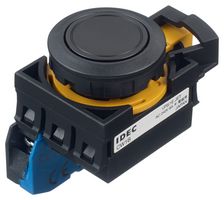 CW1B-M1E10B - Industrial Pushbutton Switch, Flush Silhouette, CW, 22.3 mm, SPST-NO, Momentary, Flush, Black - IDEC