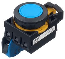 CW1B-M1E10S - Industrial Pushbutton Switch, Flush Silhouette, CW, 22.3 mm, SPST-NO, Momentary, Flush, Blue - IDEC