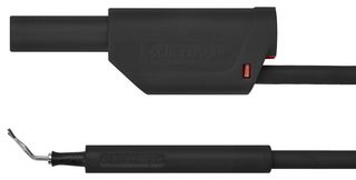 AL 8321 / ZPK / 1 / 100 / SW - Test Patch Lead, 4mm Stackable Banana Plug, Shrouded, Test Clip, 3.3 ft, 1 m, Black, 19 A - SCHUTZINGER