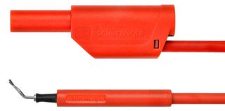 AL 8321 / ZPK / 1 / 50 / RT - Test Patch Lead, 4mm Stackable Banana Plug, Shrouded, Test Clip, 19.6 ", 500 mm, Red, 19 A - SCHUTZINGER