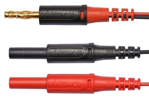 AL 8618 / 2X0.5 / 10 / SW-RT - Banana Test Lead, 4mm Banana Plug, 4mm Banana Plugs, Shrouded x 2, 3.9 ", 99 mm, Black, Red, 10 A - SCHUTZINGER