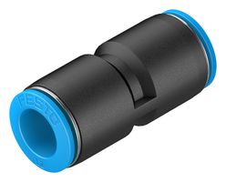 153035 - Pneumatic Fitting, Push-In Straight Equal Union, 14 bar, 12 mm, PBT (Polybutylene Terephthalate) - FESTO