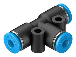 153128 - Pneumatic Fitting, Push-In T-Fitting, 14 bar, 4 mm, PBT (Polybutylene Terephthalate), QST - FESTO