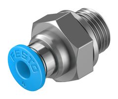 QS-G1/8-4 - Pneumatic Fitting, Push-In Fitting, G1/8, 14 bar, 4 mm, Brass, QS - FESTO