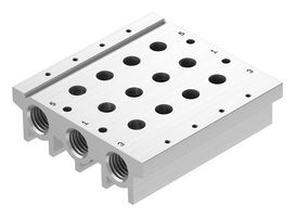 VABM-L1-18S-G38-4 - Manifold Rail, 4 Outlet, G3/8, VABM Series, VUVG-S18 Solenoid/G1/4 In-Line Valves - FESTO