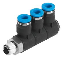 QSLV3-1/8-6 - Pneumatic Fitting, Multiple Distributor, R1/8, 14 bar, PBT (Polybutylene Terephthalate), QSLV3 - FESTO