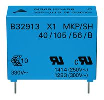 B32914A3474M189 - Safety Capacitor, Metallized PP, Radial Box - 2 Pin, 0.47 µF, ± 20%, X1, Through Hole - EPCOS