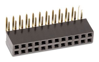 613026243121 - PCB Receptacle, Board-to-Board, 2.54 mm, 2 Rows, 26 Contacts, Through Hole Mount Right Angle - WURTH ELEKTRONIK