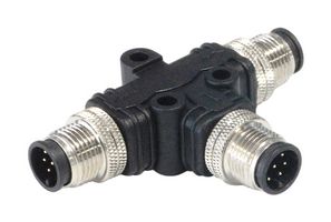 PXPPVC08TSFF03AFBBFB - Sensor Splitter, T - Style, Panel Mount, 3 Position M8 Receptacle, 2 x 3 Position M8 Receptacle - BULGIN LIMITED