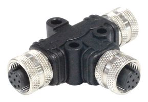 PXPPVC12TSFF08AFBBFB - Sensor Splitter, T - Style, Panel Mount, 8 Position M12 Receptacle, 2 x 8 Position M12 Receptacle - BULGIN LIMITED