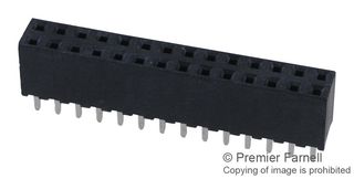 SQT-125-03-L-D - PCB Receptacle, Board-to-Board, Wire-to-Board, 2 mm, 2 Rows, 50 Contacts, Through Hole Mount - SAMTEC