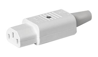 3-122-699 - IEC Power Connector, White, IEC C13 Socket, 15 A, 250 VAC, Screw, Cable Mount, 4782 - SCHURTER
