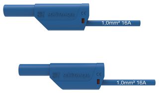 DI VSFK 8500 / 1 / 100 / BL - Test Patch Lead, Banana , 4mm Stackable Banana Plug, Shrouded, 4mm Stackable Banana Plug, Shrouded - SCHUTZINGER