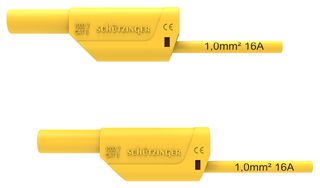 DI VSFK 8500 / 1 / 100 / GE - Test Patch Lead, Banana , 4mm Stackable Banana Plug, Shrouded, 4mm Stackable Banana Plug, Shrouded - SCHUTZINGER