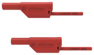 DI VSFK 8500 / 1 / 100 / RT - Test Patch Lead, Banana , 4mm Stackable Banana Plug, Shrouded, 4mm Stackable Banana Plug, Shrouded - SCHUTZINGER