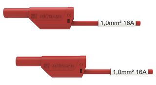 DI VSFK 8500 / SIL 1 / 200 / RT - Test Patch Lead, Banana , 4mm Stackable Banana Plug, Shrouded, 4mm Stackable Banana Plug, Shrouded - SCHUTZINGER