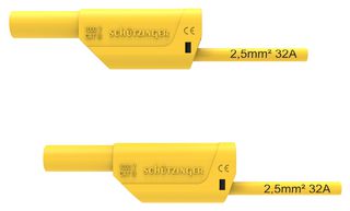 DI VSFK 8700 / 2.5 / 100 / GE - Test Patch Lead, Banana , 4mm Stackable Banana Plug, Shrouded, 4mm Stackable Banana Plug, Shrouded - SCHUTZINGER