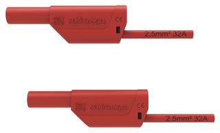 DI VSFK 8700 / 2.5 / 200 / RT - Test Patch Lead, Banana , 4mm Stackable Banana Plug, Shrouded, 4mm Stackable Banana Plug, Shrouded - SCHUTZINGER