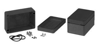 1590Z163BK - Metal Enclosure, Multipurpose, Diecast Aluminium, 160 mm, 160 mm, 260 mm, IP68 - HAMMOND