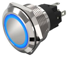 82-6551.1123 - Vandal Resistant Switch, 82 Series, 22.3 mm, SPDT, Momentary, Round Flat - EAO